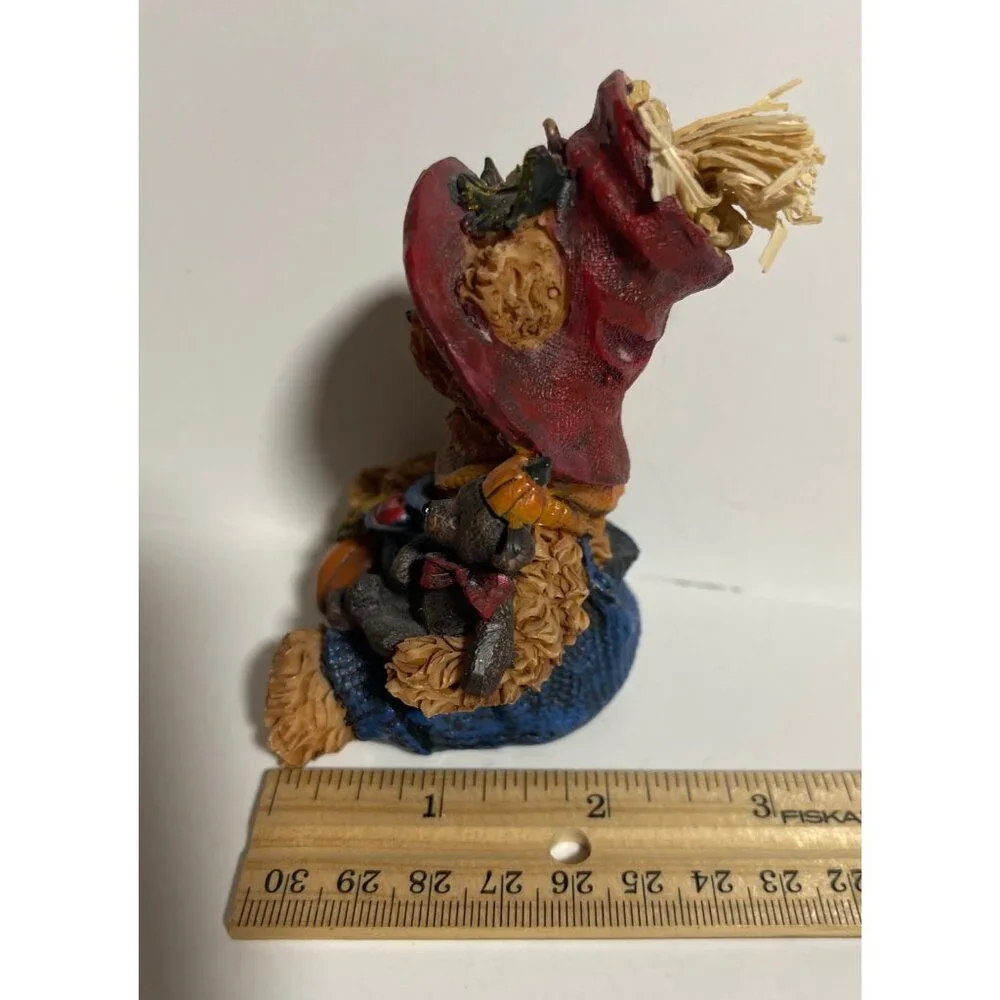 Resin Bear Pumpkin Figurine Fall Harvest Collectible Thanksgiving